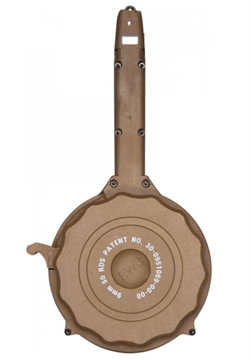 Show details for RWB 9mm Drum Magazine - Tan | 50rd | Gen 2 | Fits Glock 17, 19, 26, 34 RWB-GD950-TAN Picture of RWB 9mm Drum Magazine - Tan | 50rd | Gen 2 | Fits Glock 17, 19, 26, 34 RWB-GD950-TAN