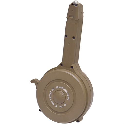 Picture of RWB MAGAZINES DRUM MAGAZINE GLOCK 45ACP 40RD TAN POLYMER (20) GD4540T