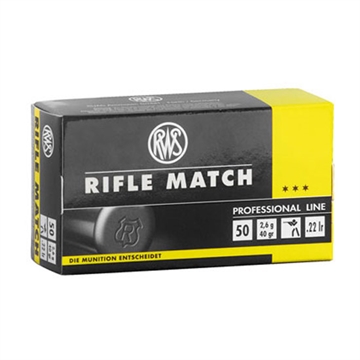 Picture of RWS/Umarex Rifle Match Professional Line 22LR 40gr Lead Round Nose 50 Per Box/100 Case 2134225