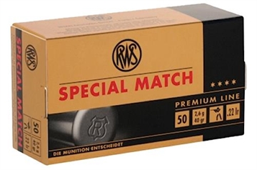 Picture of RWS/Umarex Special Match Premium Line 22LR 40gr Lead Round Nose 50 Per Box/100 Case 2134233
