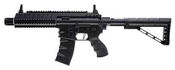 Picture of RWS/Umarex Steel Strike Air Rifle CO2 177 BB Single Shot Or 6 Round Burst Mode, 30rd Drop Free Magazine, 900 BB Capacity Reservoir, Flat Top Picatinny Rail, Flip Up Sights, Adjustable Stock 2252120
