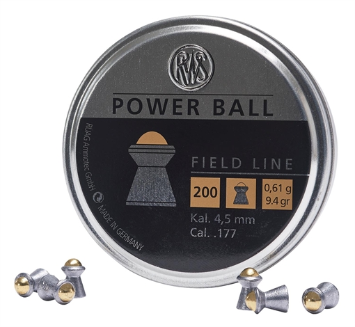 Picture of RWS/Umarex Power Ball Field Line 177 Steel Lead Domed Pellet/ 200 Per Tin 2317414