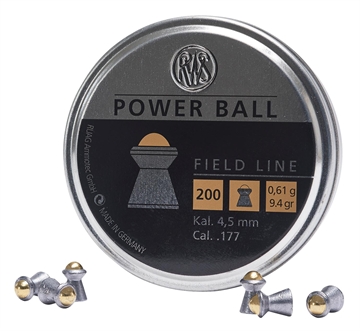 Picture of RWS/Umarex Power Ball Field Line 177 Steel Lead Domed Pellet/ 200 Per Tin 2317414