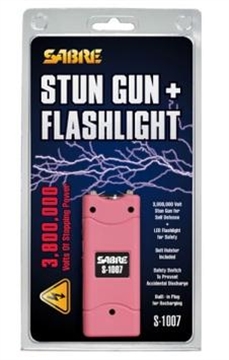Picture of Sabre 3.8 Million Volt Stun Gun with LED Flashlight - Pink S-1007-PK