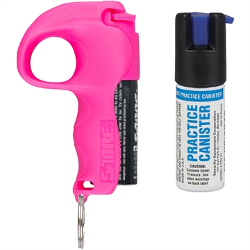 Picture of SABRE EASY AIM PEPPER SPRAY WITH PRACTICE SPRAY PINK    PB-PKOC-STU-04