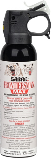 Picture of Sabre Frontiersman Max, Bear and Mountain Lion Spray, 7.9 Ounces, Black, Glow in the Dark Safety FBADX-03
