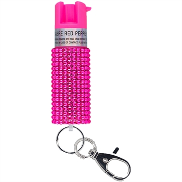 Picture of Sabre Jeweled, .54oz, Jeweled Pink, Snap Clip Keychain, Twist Lock Safety KR-J-PK-02