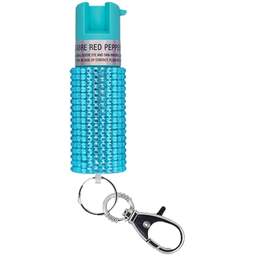 Picture of Sabre Jeweled, .54oz, Jeweled Teal, Snap Clip Keychain, Twist Lock Safety KR-J-TL-02