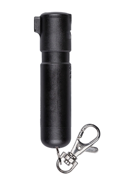 Picture of Sabre Mighty Discreet Pepper Spray Capsaicin UV Dye 12 ft Black Includes Key Ring/Snap Clip MDBK02