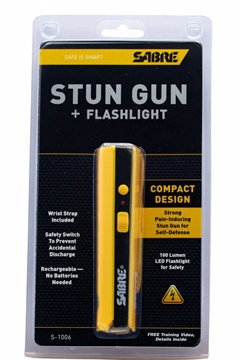 Picture of Sabre S1006YW Concealable Stun Gun 800,000 Volts/100-Lumens Plastic Yellow S-1006-YW