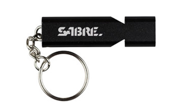 Picture of Sabre Emergency Safety Whistle, Keychain, Matte Finish, Black, Includes Lanyard, Carabiner Clip WSTL-02