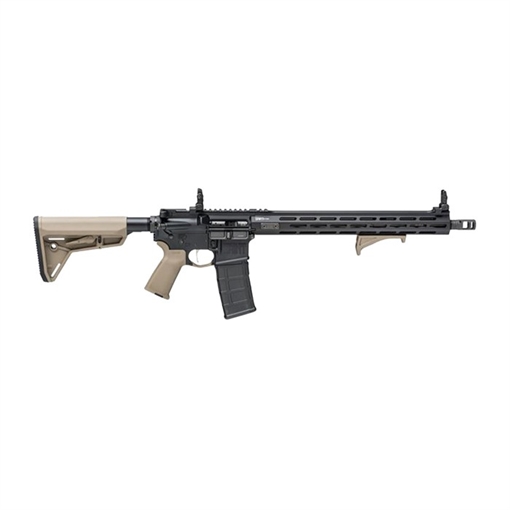 Picture of Springfield SAINT Victor, Semi-automatic, AR, 223 Remington/556NATO, 16" Barrel, 1:8 Twist, Mid-Length Gas System, Anodized Finish, Black, Flat Dark Earth Magpul Furniture, 15" M-LOK Free Float Handguard, Flip Up Front and Rear Sights, 30 Rounds, 1 Magazine STV916556FP