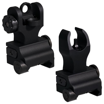 Picture of Samson Quick Flip Folding Sights Front(HK) & Rear (A2) Black Anodized for AR-15 QFHKA2PKG