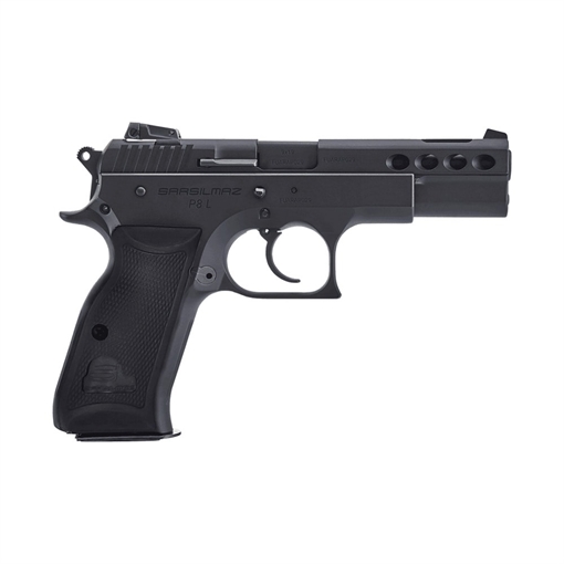 Picture of SAR USA P8L 9mm Luger 17+1 4.60" Black Ported Barrel, Black Steel Ported/Serrated Slide, Black Steel Frame w/Beavertail, Black Polymer Grip, Right Hand P8LBL
