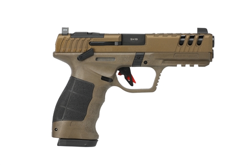 Picture of SAR USA SAR9 Gen3 Full Size Frame 9mm Luger 17+1 4.40" Black Steel Barrel, Bronze Cerakote Steel Serrated Slide, Bronze Cerakote Polymer Frame w/Picatinny Rail, Black Polymer Grip SAR9G3BR