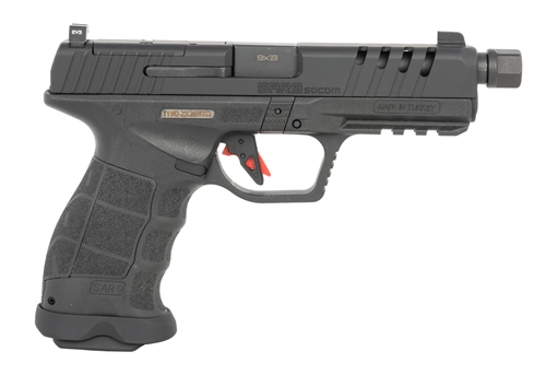 Picture of SAR SAR9 SOCOM HGA 9MM 5.2 IN THREADED BBL OPTIC READY 3 DOT NIGHT SIGHTS BLACK 2/10RD MAG SAR9SOCOMBL10