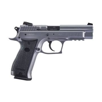 Picture of SAR USA K2 45 ACP Caliber with 4.70" Barrel, 10+1 Capacity, Overall Stainless Finish Steel, Picatinny Rail/Beavertail Frame, Serrated Slide & Black Polymer Grip K245ST10