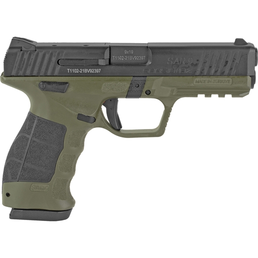 Picture of SAR SAR USA SAR9 Pistol 9mm 4.4 in. OD Green Body Black Slide 17 rd. SAR9ODBL