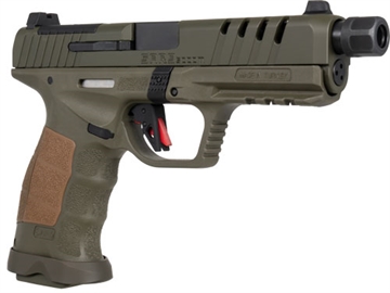 Picture of SAR SAR9 SOCOM HGA 9MM 5.2 IN THREADED BBL OPTIC READY 3 DOT NIGHT SIGHTS OD GREEN 1/17 1/21RD MAG SAR9SOCOMOD