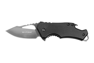 Picture of Sarge Knives Black Fuse Folding Knife 2 3/8" Blade Black with Bottle Opener SK-502BK