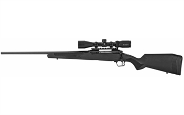 Picture of Savage Arms 110 Apex Hunter XP Left Hand, Bolt Action Rifle, 308 Win, 20" Barrel, Matte Finish, Black, Synthetic Stock, 4 Rounds, Accutrigger, Detachable Box Magazine, 3-9x40 Vortex Crossfire II 57322