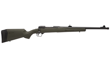 Picture of Savage Arms 110 Hog Hunter, Bolt Action Rifle, 400 Legend, 20" Barrel, Matte Finish, Black, Dark Olive Drab Green Polymer Stock, AccuTrigger, Detachable Box Magazine, Adjustable Iron Sights, 3 Rounds, Right Hand 58133