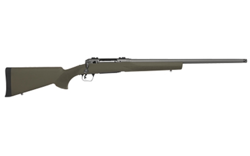 Picture of Savage Arms 110 TRAIL HUNTER, Bolt Action Rifle, 6.5PRC, 24" Button Rifled Barrel, 5/8x24 Threaded Muzzle, 2 Piece Weaver Style Bases, Hogue Overmolded Rifle Stock in Olive Drab Green, Tungsten Cerakoted Barreled Action, 1 Detachable Magazine, 2 Rounds 58039