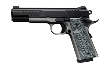 Picture of Savage Arms Savage 1911, Semi-automatic, Single Action, Metal Frame Pistol, Full Size, 9mm, 5" Barrel, G10 Grips, Stainless Steel Finish, Silver Frame, Black Slide, Night Sights, Manual Safety, 10 Rounds, 2 Magazines 67206
