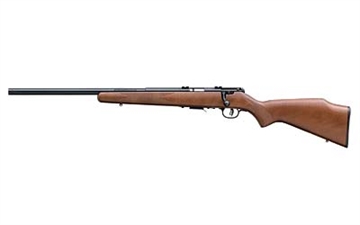 Picture of Savage Arms 93R17 GLV Full Size 17 HMR 5+1 21" Matte Black Heavy Varmint Barrel, Matte Black Drilled & Tapped Carbon Steel Receiver, Satin Hardwood Fixed Stock, Left Hand 96717