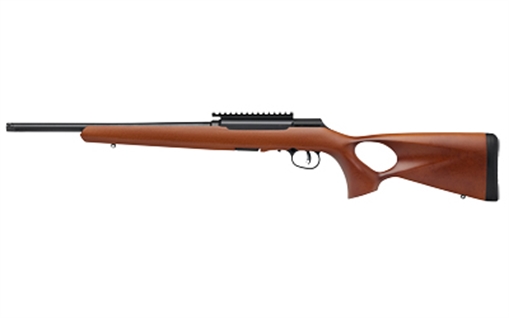 Picture of Savage Arms A Series Timber 22 LR 10+1 18" Black Threaded Barrel, Black Picatinny Rail Steel Receiver, Woodgrain Fixed Thumbhole Stock 47247