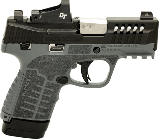 Picture of Savage Arms Stance XR 9mm 13+1 3.20" Natural Black Nitride Ported Stainless Steel Slide Gray Glass Filled Nylon Grip Ambidextrous 67060