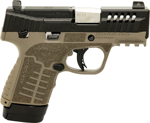 Picture of Savage Arms Stance XR 9mm 13+1 3.20" Natural Black Nitride Ported Stainless Steel Slide FDE Glass Filled Nylon Grip Ambidextrous 67065