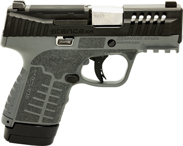 Picture of Savage Arms Stance XR Micro Frame 9mm Luger 13+1 3.20" Stainless Steel Barrel, Black Nitride Ported Steel Slide, Gray Stainless Steel Frame w/Picatinny Rail, Gray GFN Grip, Ambidextrous 67066