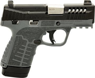 Picture of Savage Arms Stance XR Micro Frame 9mm Luger 13+1 3.20" Stainless Steel Barrel, Black Nitride Ported/Serrated Steel Slide, Gray Stainless Steel Frame w/Picatinny Rail, Gray GFN Grip, Ambidextrous 67067
