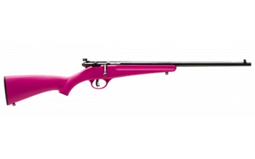 Picture of Savage Arms Rascal, Bolt Action Rifle, 22LR, 16.13" Barrel, Satin Blued Finish, Pink Synthetic Stock, Adjustable Peep Sights, Single Shot, AccuTrigger, Right Hand 13780