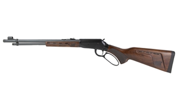 Picture of Savage Arms Revel DLX, Lever Action, 22 WMR, 18" Carbon Steel Barrel, Medium Profile, Satin Finish, Black, Oversize Loop, Stippled Pistol Grip, Rubber Butt Pad, Adjustable Sights, Walnut Stock, 9 Rounds 46120