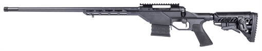 Picture of Savage 10/110BA Stealth 338 Lapua Mag 24" 5+1 Matte Black 6 Position Fab Defense GL-Shock w/Adjustable Cheek Piece Stock LH 011356226655