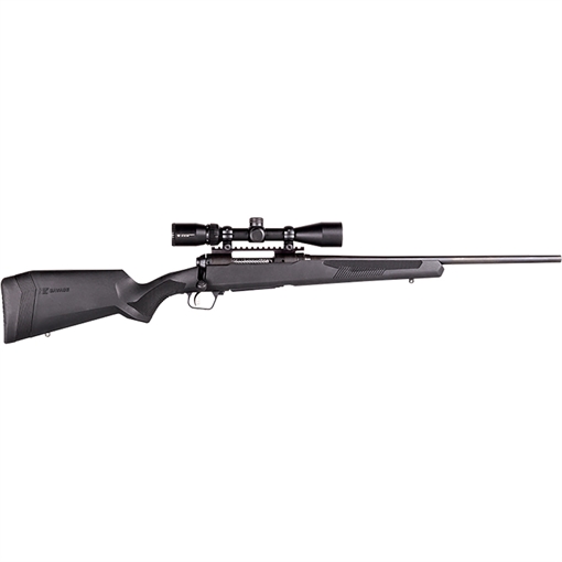 Picture of Savage Arms 110 Apex Hunter XP, Bolt Action Rifle, 243 Winchester, 22" Barrel, Matte Finish, Black, Synthetic Stock, AccuTrigger, Detachable Box Magazine, 3-9x40 Vortex Crossfire II, 4 Rounds, Right Hand 57303