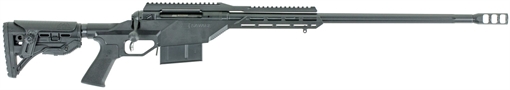 Picture of Savage 110BA Stealth 338 Lapua Mag 24" 5+1 Matte Black 6 Position Fab Defense GLR-16 w/Adjustable Cheekpiece Stock 011356226402