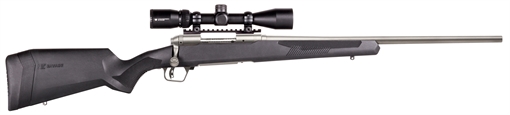 Picture of Savage Arms 110 Apex Storm XP 270 WSM 2+1 24", Matte Stainless Metal, Synthetic Stock, Vortex Crossfire II 3-9x40mm Scope 57348
