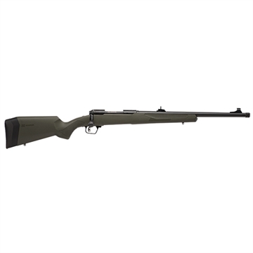 Picture of Savage Arms 110 Hog Hunter, Bolt Action Rifle, 350 Legend, 18" Barrel, Matte Finish, Black, Dark OD Green Polymer Stock, AccuTrigger, Detachable Box Magazine, Adjustable Iron Sights, 4 Rounds, Right Hand 57534
