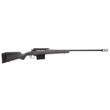 Picture of Savage Arms 110 Long Range Hunter, Bolt Action Rile, Long Action, 338 Lapua, 26" Barrel, Muzzle Brake, Matte Finish, Black, Gray Synthetic Stock, 1 Magazine, 5 Rounds, Right Hand 0113566 57037