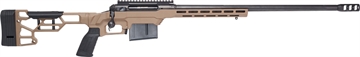 Picture of Savage Arms 110 Precision, Bolt Action Rifle, 300 PRC, 24" Heavy Barrel, Threaded 5/8-24, BA Muzzle Brake, Matte Finish, Black, Flat Dark Earth MDT LSS XL Chassis, AccuTrigger, Includes 1 AICS Magazine and 20MOA 1 Piece EGW Rail, 5 Rounds, Right Hand 57593