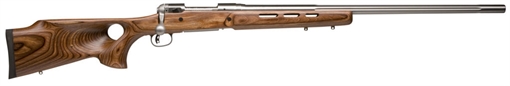 Picture of Savage Arms 12 BTCSS Full Size 22-250 Rem 4+1 26" Matte Stainless Heavy Fluted Barrel, Matte Stainless Steel Receiver Drilled & Tapped, Satin Brown Thumbhole Laminate Stock, Right Hand 18518