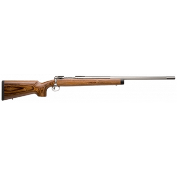 Picture of Savage Arms 12 BVSS Full Size 308 Win 4+1 26" Stainless Heavy Fluted Barrel, Matte Stainless Steel Receiver Drilled & Tapped ,Satin Brown Fixed Laminate Stock, Right Hand 19139