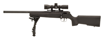 Picture of Savage Arms Rascal Target XP Youth 22 LR 1rd 16.12" Barrel, Matte Blued Metal Finish, Matte Black Synthetic Stock, Includes 4x32mm Scope & Bipod, Left Hand 13836
