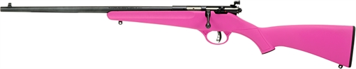 Picture of Savage Arms Rascal Youth 22 LR 1rd 16.13" Matte Black Sporter Barrel, Matte Black Carbon Steel Receiver, Pink Fixed Synthetic Stock, Left Hand 13844