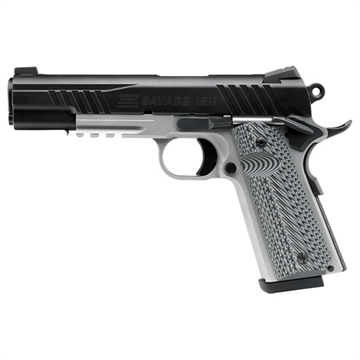 Picture of Savage 1911 Gov't Style Handgun .45 Auto 8rd Magazines (2) 5" Barrel Black and Stainless with Rail 67207