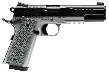 Picture of Savage Arms 1911 Government 9mm Luger 10+1 5" Black Stainless Steel Barrel, Black Nitride Serrated Stainless Steel Slide, Stainless Steel Frame w/Picatinny Rail, Black/Gray VZ Grip 67208
