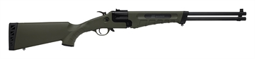 Picture of Savage Arms 42 Takedown Full Size 22 WMR/410 Gauge 1rd 20" Black Satin Sporter Barrel, Satin Black Carbon Steel Receiver, OD Green Fixed Synthetic Stock, Ambidextrous 23001